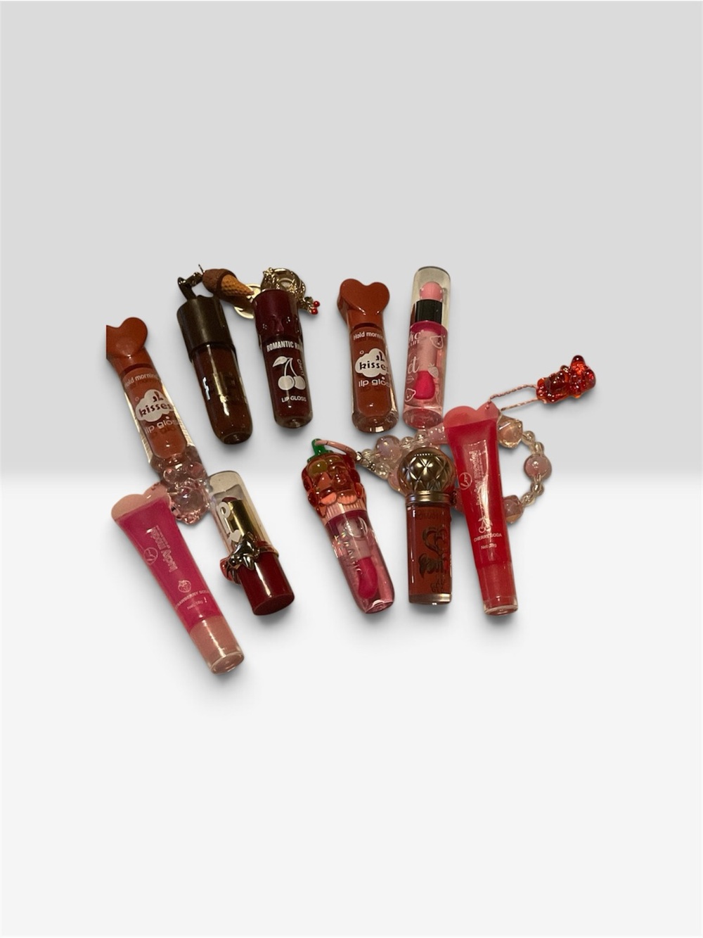 Assorted Women's Lip Gloss & Balm Set in Pink and Red